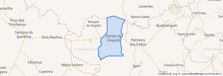 Mapa de ubicacion de Estrela de Alagoas.