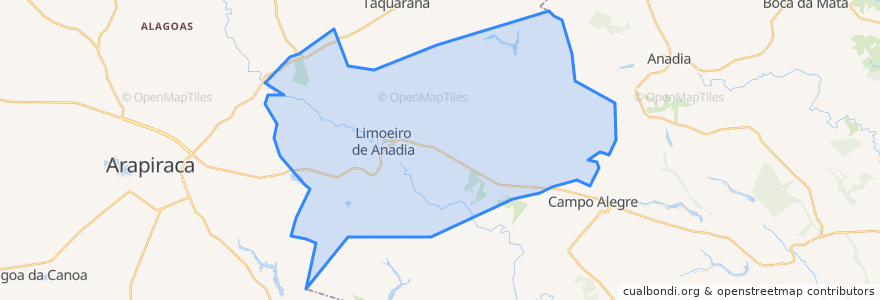 Mapa de ubicacion de Limoeiro de Anadia.