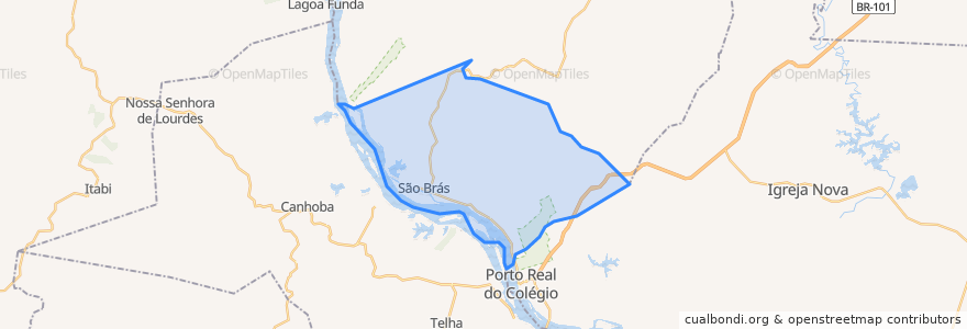 Mapa de ubicacion de São Brás.