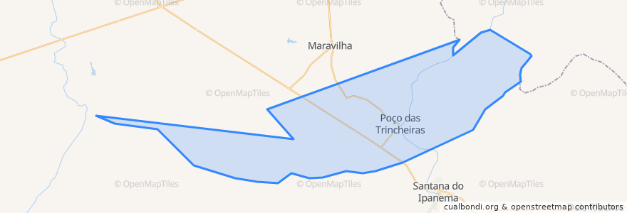 Mapa de ubicacion de Poço das Trincheiras.