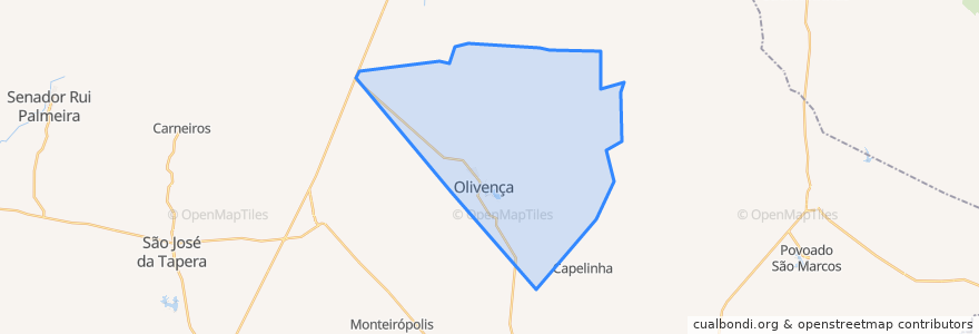 Mapa de ubicacion de Olivença.