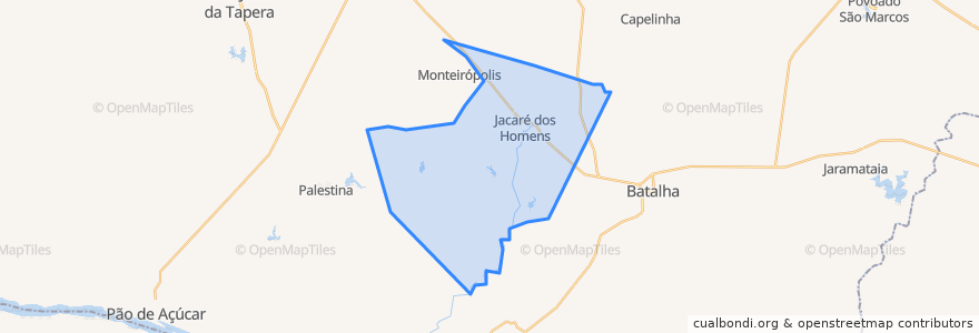 Mapa de ubicacion de Jacaré dos Homens.