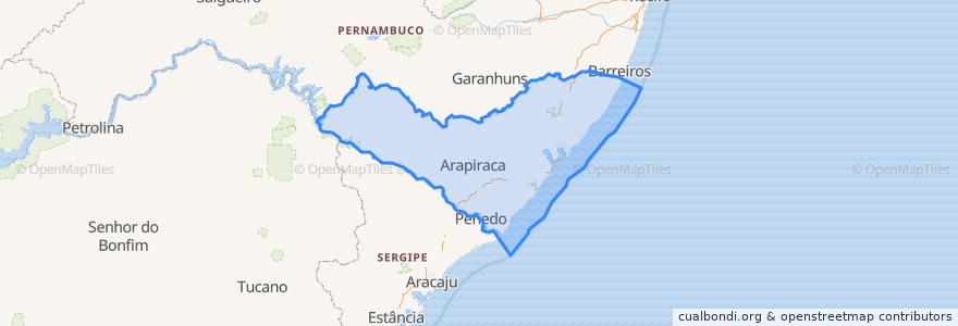 Mapa de ubicacion de Alagoas.