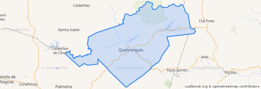 Mapa de ubicacion de Quebrangulo.