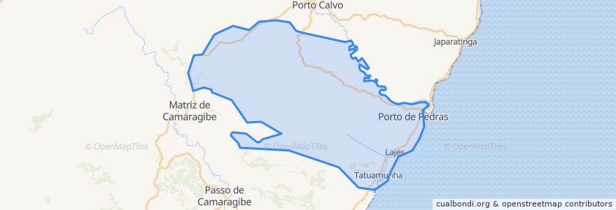 Mapa de ubicacion de Porto de Pedras.