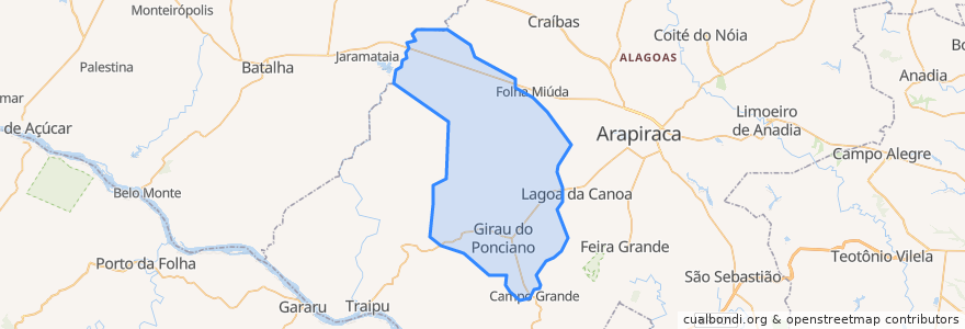 Mapa de ubicacion de Girau do Ponciano.