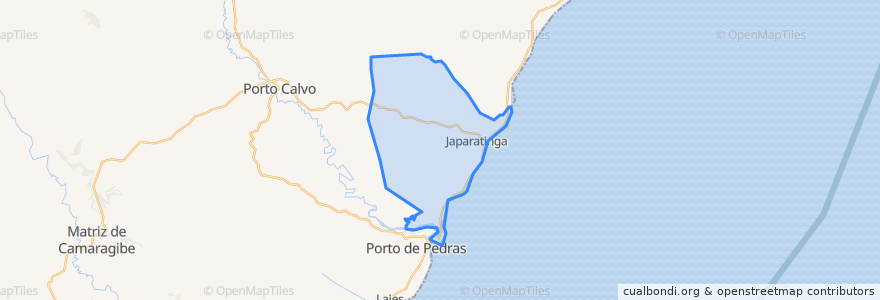 Mapa de ubicacion de Japaratinga.