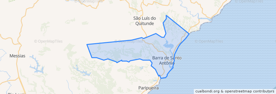 Mapa de ubicacion de Barra de Santo Antônio.