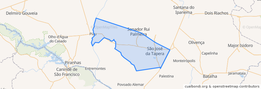 Mapa de ubicacion de São José da Tapera.