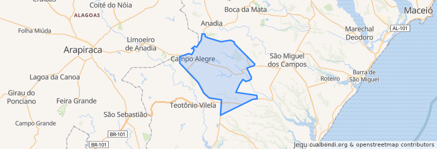 Mapa de ubicacion de Campo Alegre.