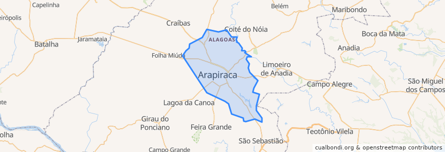 Mapa de ubicacion de Arapiraca.