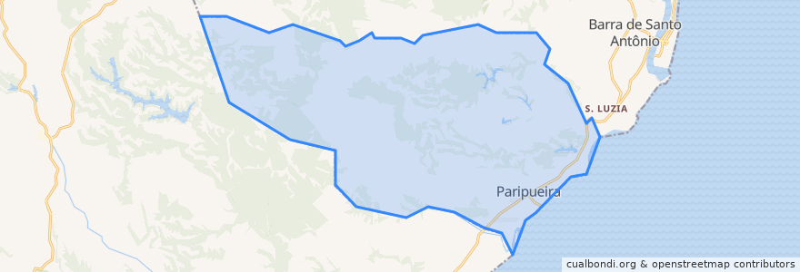 Mapa de ubicacion de Paripueira.