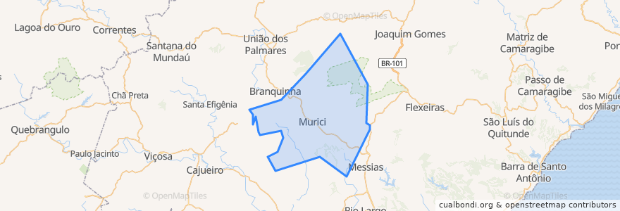 Mapa de ubicacion de Murici.