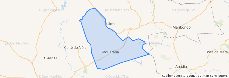 Mapa de ubicacion de Taquarana.