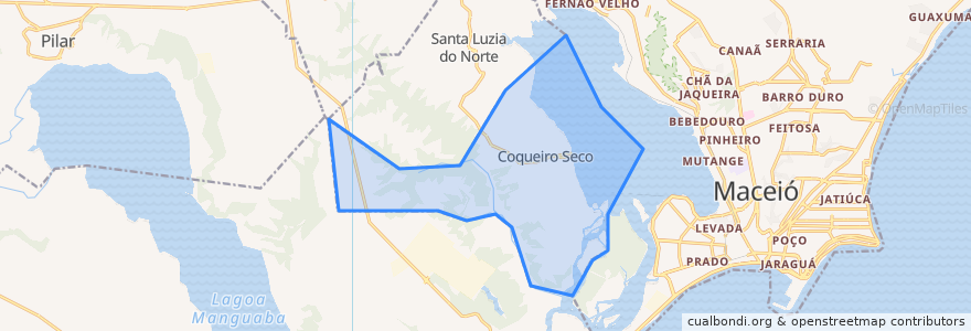 Mapa de ubicacion de Coqueiro Seco.