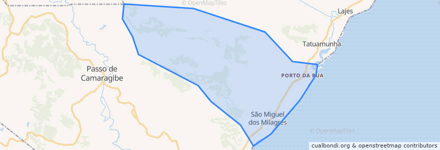 Mapa de ubicacion de São Miguel dos Milagres.