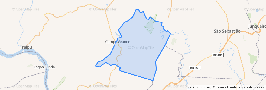 Mapa de ubicacion de Campo Grande.