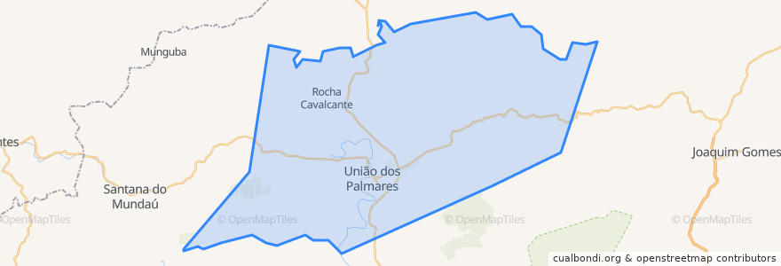 Mapa de ubicacion de União dos Palmares.