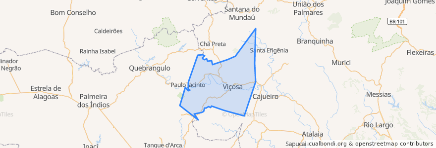 Mapa de ubicacion de Viçosa.