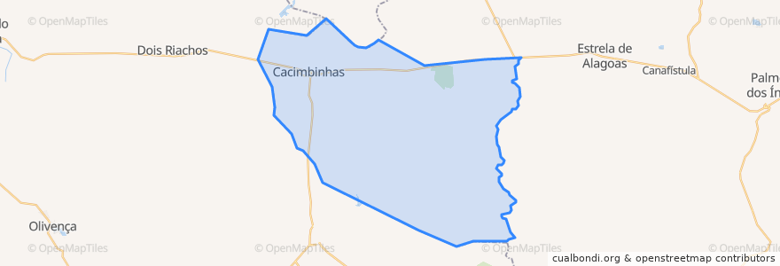 Mapa de ubicacion de Cacimbinhas.