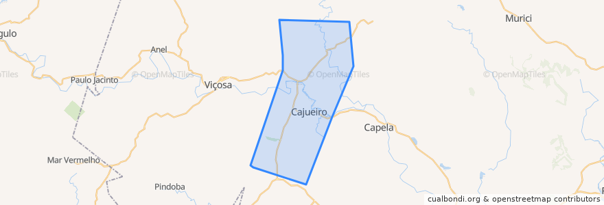 Mapa de ubicacion de Cajueiro.