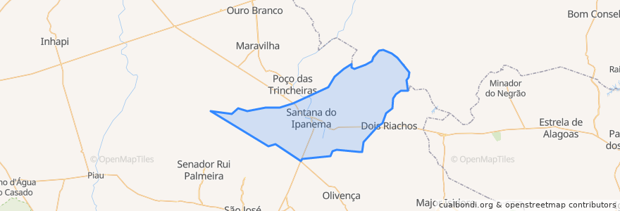 Mapa de ubicacion de Santana do Ipanema.