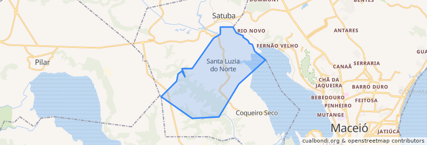 Mapa de ubicacion de Santa Luzia do Norte.