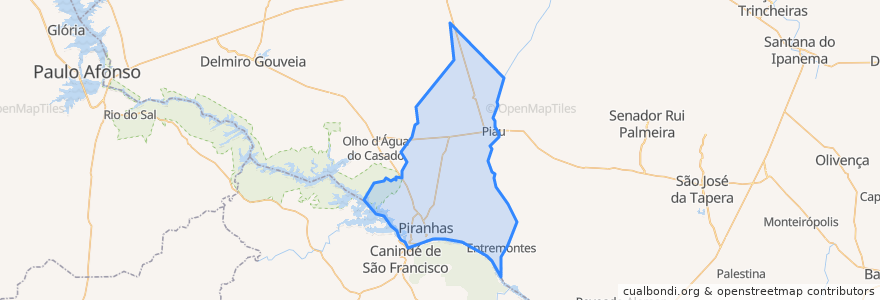 Mapa de ubicacion de Piranhas.