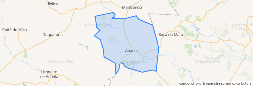 Mapa de ubicacion de Anadia.