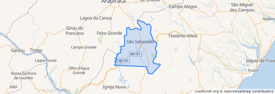 Mapa de ubicacion de São Sebastião.