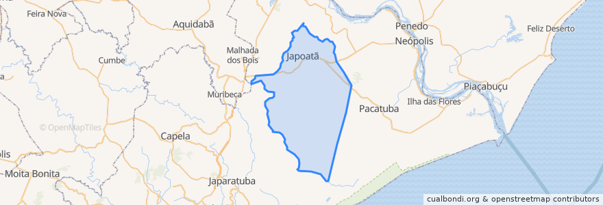 Mapa de ubicacion de Japoatã.