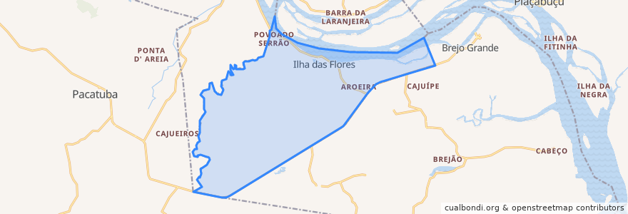 Mapa de ubicacion de Ilha das Flores.