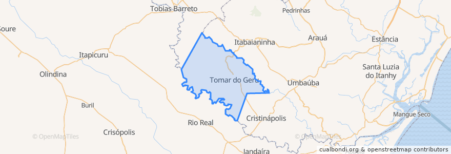 Mapa de ubicacion de Tomar do Geru.