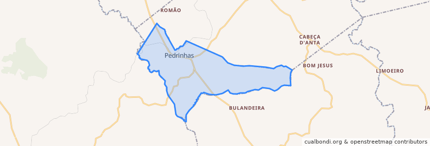 Mapa de ubicacion de Pedrinhas.