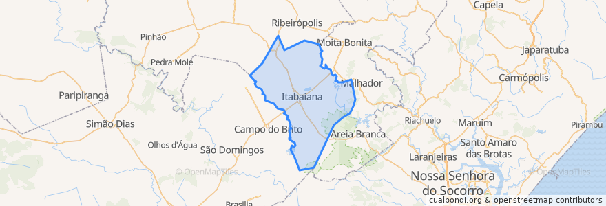 Mapa de ubicacion de Itabaiana.