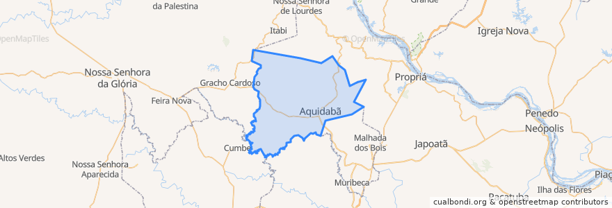 Mapa de ubicacion de Aquidabã.