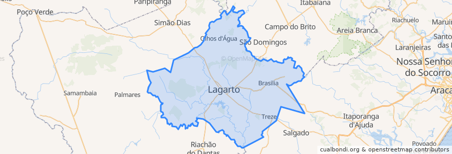 Mapa de ubicacion de Lagarto.