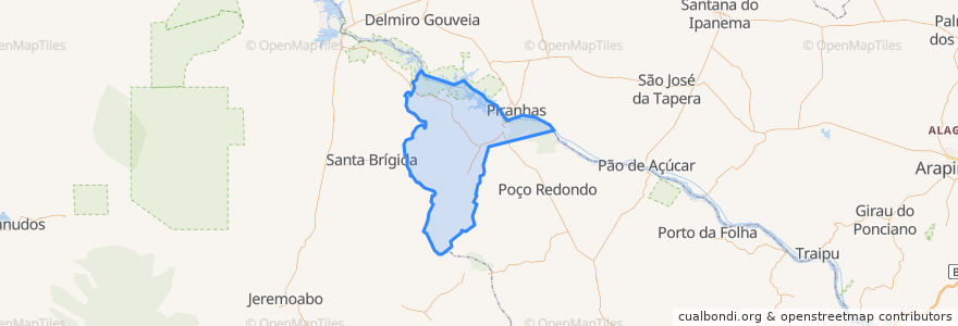 Mapa de ubicacion de Canindé de São Francisco.