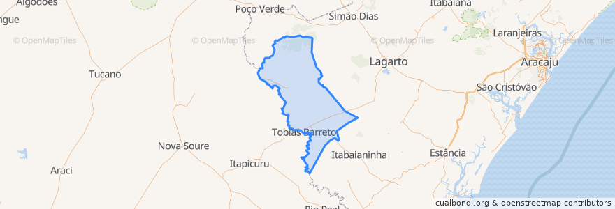 Mapa de ubicacion de Tobias Barreto.