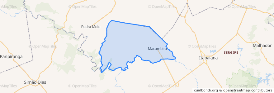 Mapa de ubicacion de Macambira.