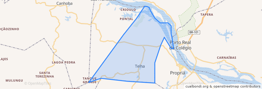 Mapa de ubicacion de Telha.