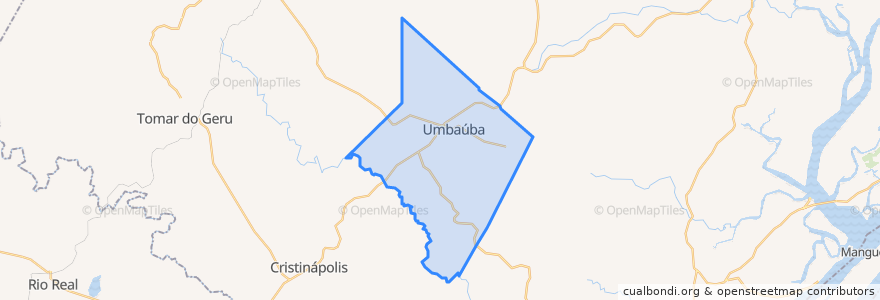 Mapa de ubicacion de Umbaúba.