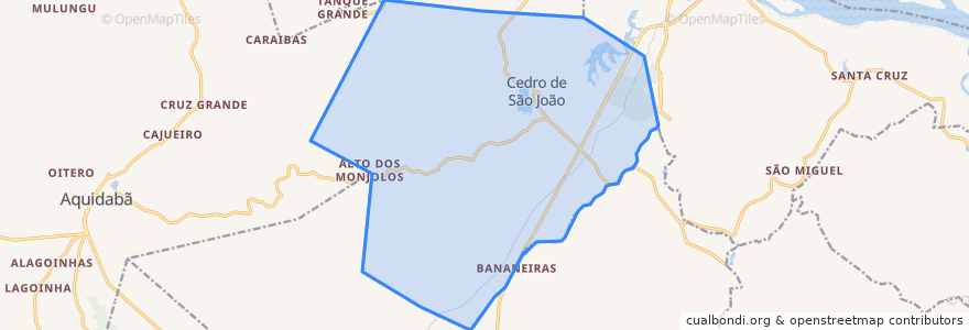 Mapa de ubicacion de Cedro de São João.