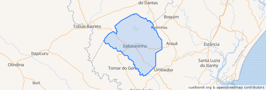 Mapa de ubicacion de Itabaianinha.