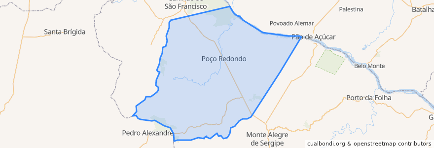 Mapa de ubicacion de Poço Redondo.