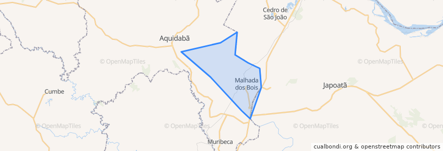 Mapa de ubicacion de Malhada dos Bois.