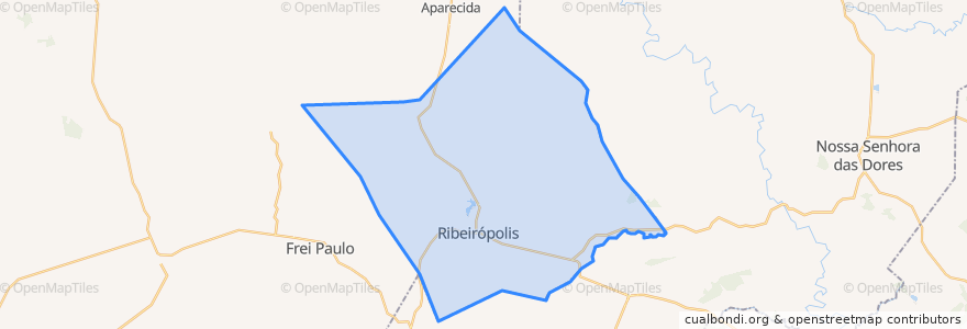 Mapa de ubicacion de Ribeirópolis.