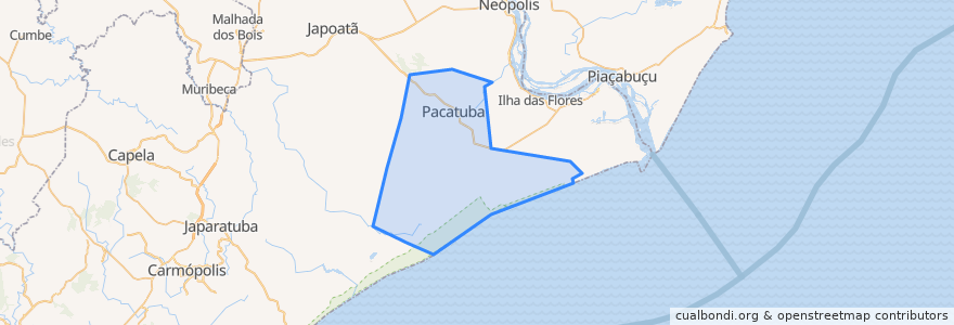 Mapa de ubicacion de Pacatuba.