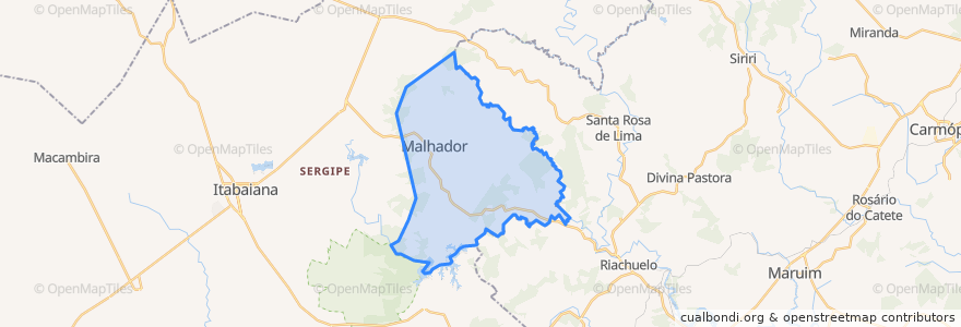 Mapa de ubicacion de Malhador.