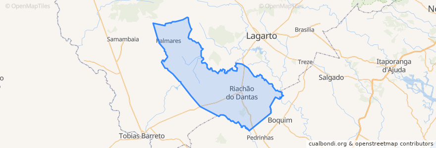 Mapa de ubicacion de Riachão do Dantas.